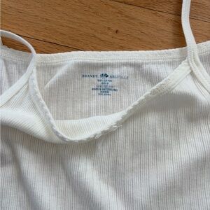 Brandy Melville White Ribbed Chemise